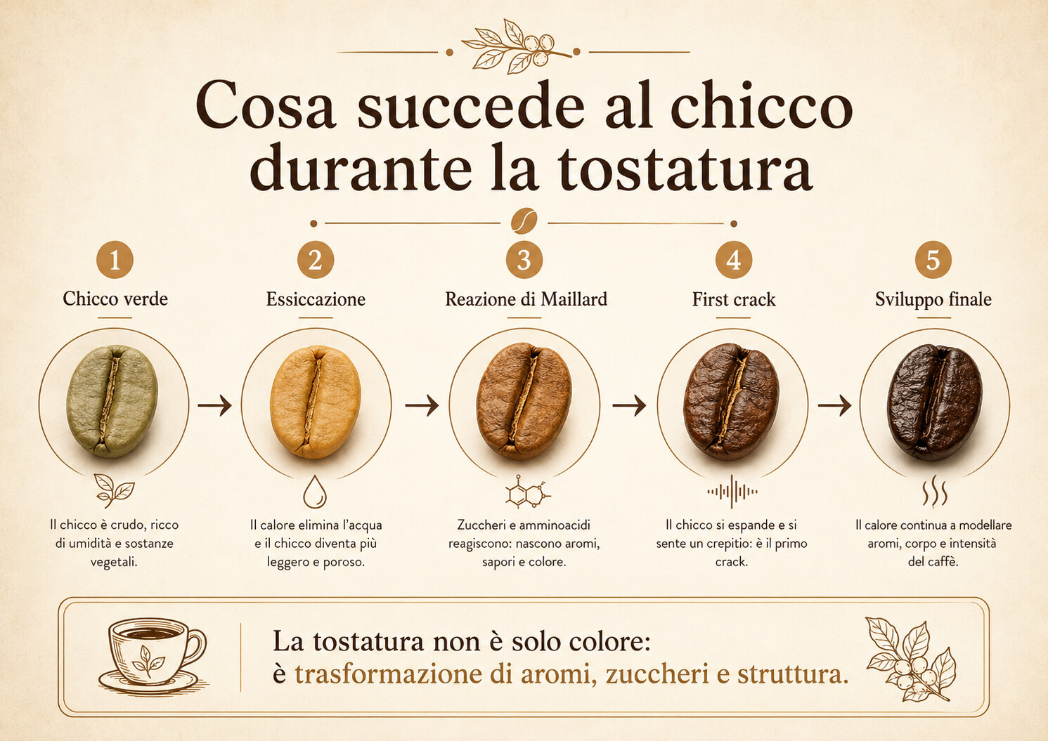 cosa succede al chicco durante la tostatura del caffè